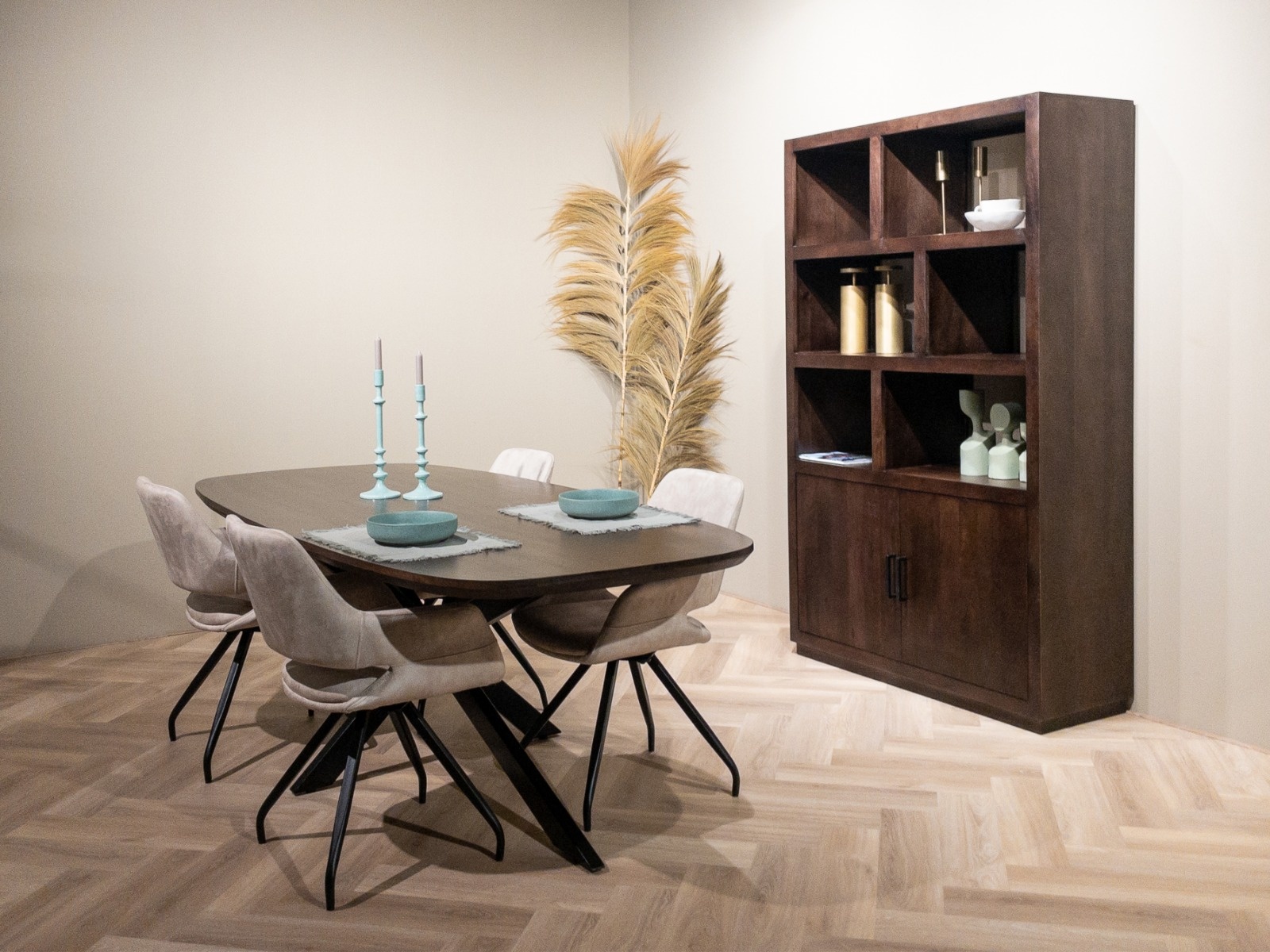 Livingfurn - Eetkamertafel Jesper Danish Oval Brown 180 cm - Mangohout