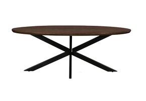 Livingfurn - Eetkamertafel Jesper Oval Brown - 240x110x76 cm - Mangohout