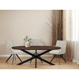 Livingfurn - Eetkamertafel Jesper Oval Brown - 240x110x76 cm - Mangohout