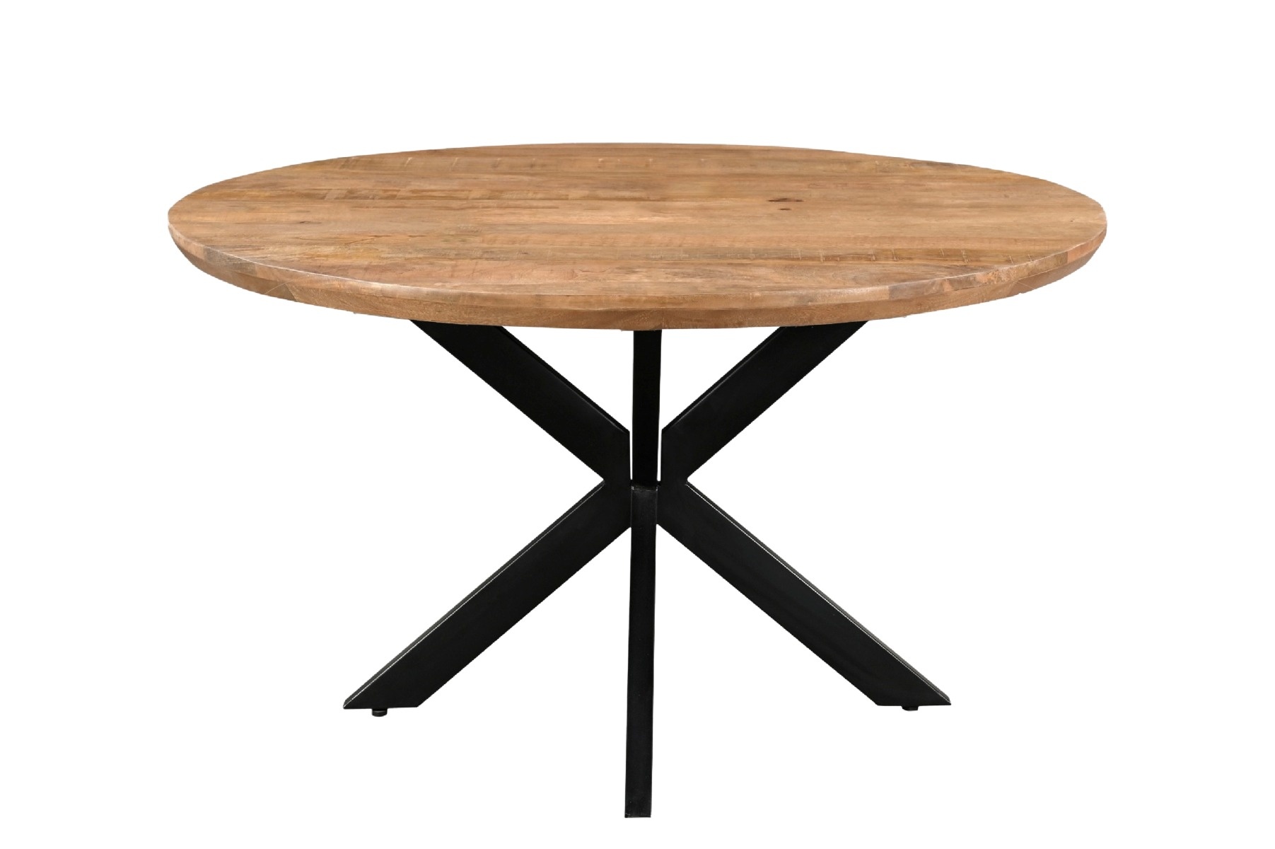 Livingfurn - Eetkamertafel Jesper Round 140cm - Mangohout / Gecoat Staal