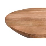 Livingfurn - Eetkamertafel Jesper Round 140cm - Mangohout / Gecoat Staal