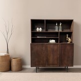 Livingfurn - Kabinetkast Elan 135cm - Mangohout / Gecoat Staal