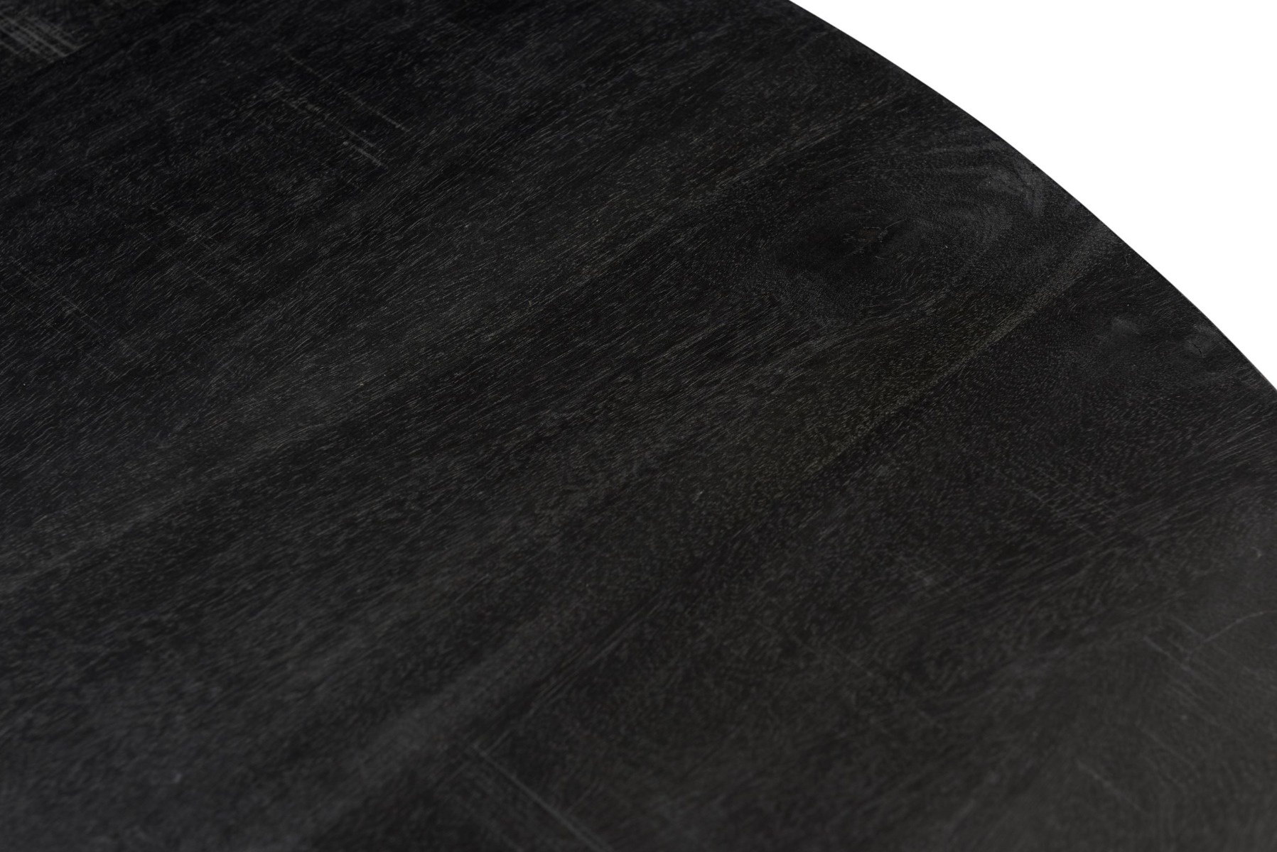 LivingFurn - Ronde Eetkamertafel van Mangohout en Gecoat Staal - Eettafel - 120cm - Zwart
