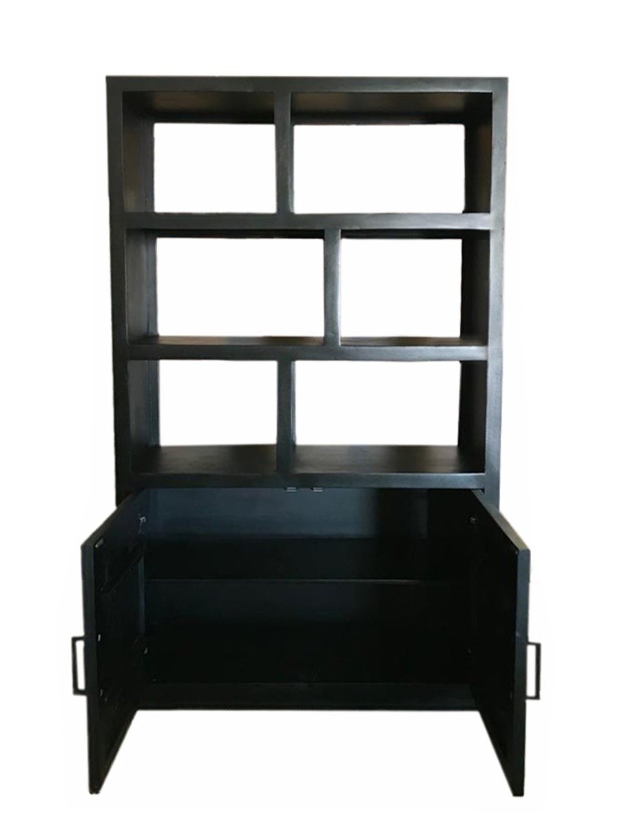 Livingfurn - Vitrinekast Jaxx Black 120cm - Mangohout