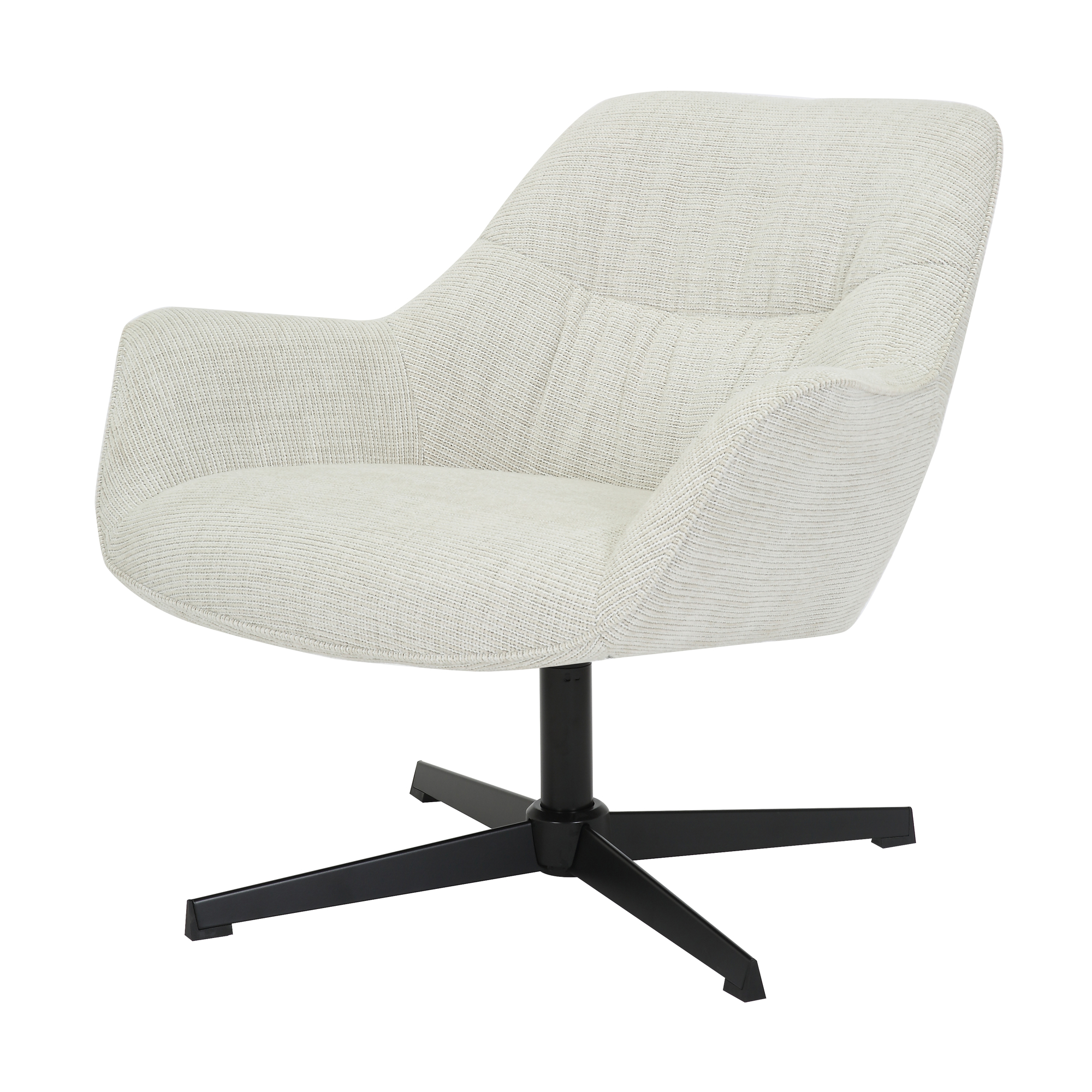 Livingfurn - Fauteuils Daphne Greige - Lichtgrijs - Stof