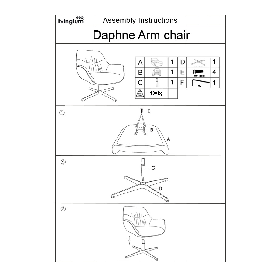 Livingfurn - Fauteuils Daphne Greige - Lichtgrijs - Stof