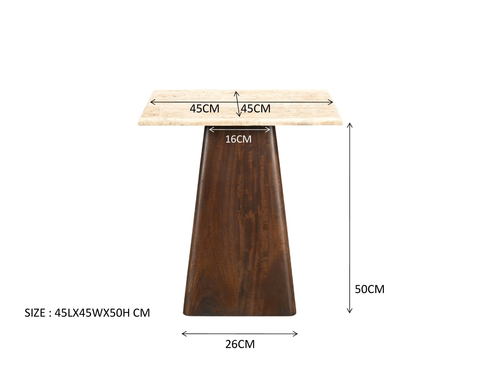Livingfurn - Salontafel Valentino 45cm - Mangohout