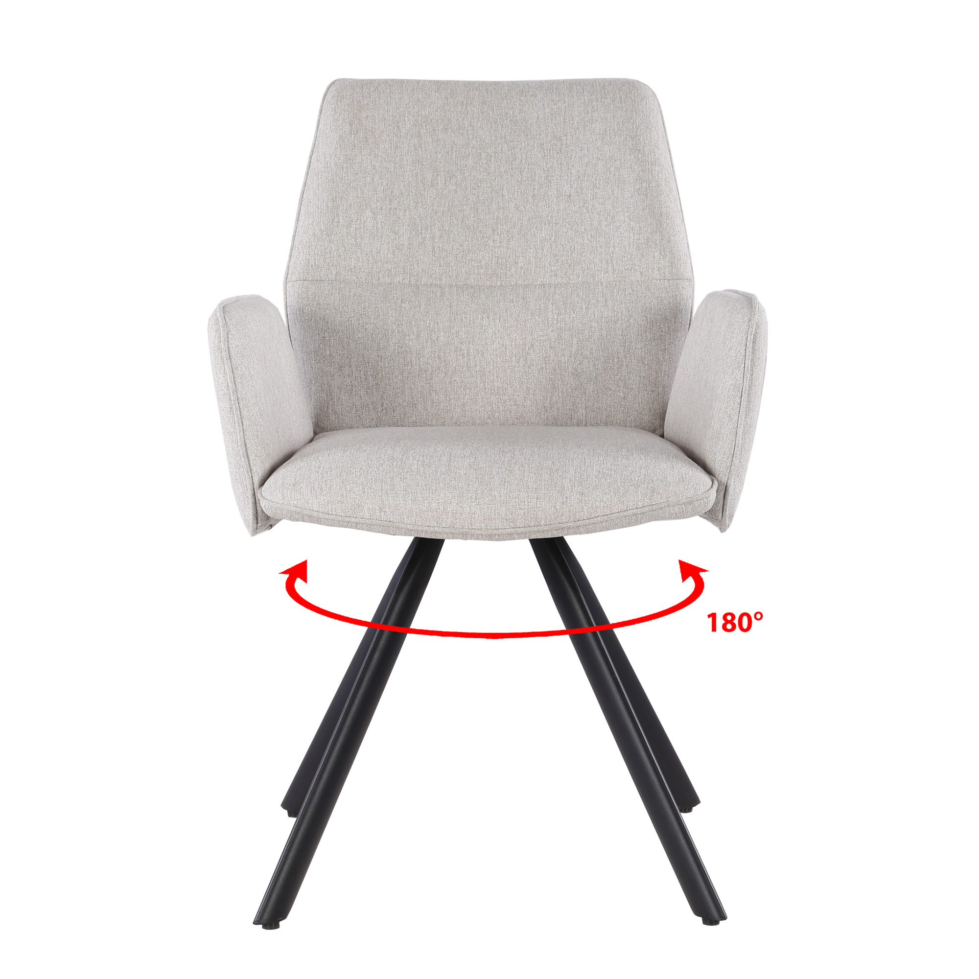 Livingfurn - Eetkamerstoel Diana Stof / Gecoat staal - Beige - 1 stuk