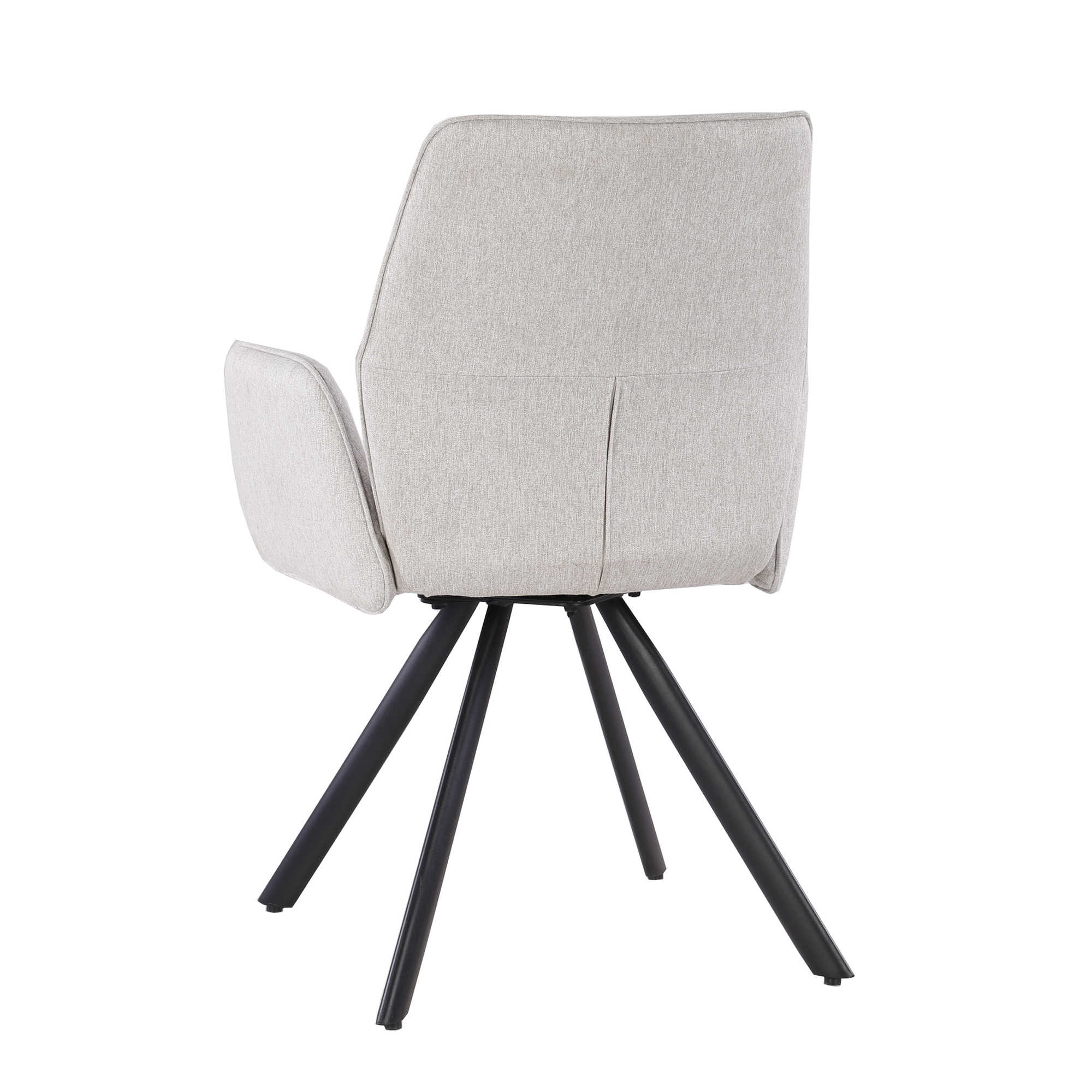 Livingfurn - Eetkamerstoel Diana Stof / Gecoat staal - Beige - 1 stuk