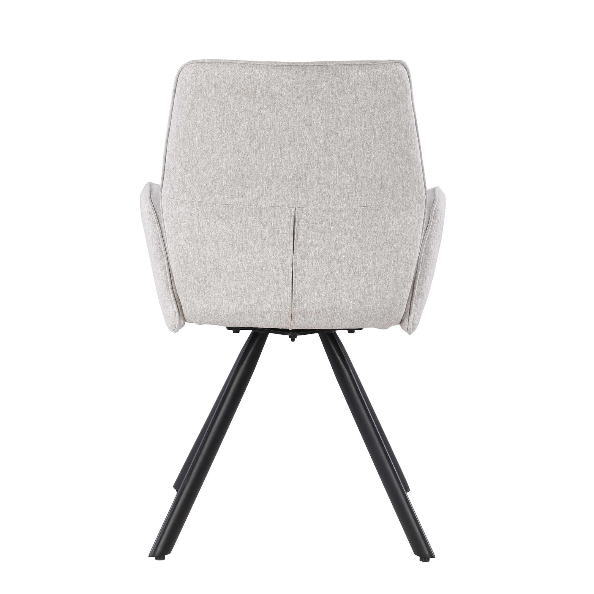 Livingfurn - Eetkamerstoel Diana Stof / Gecoat staal - Beige - 1 stuk