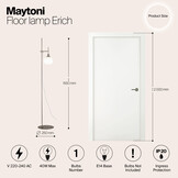 Maytoni - Vloerlamp Erich - Nikkel - Ø25
