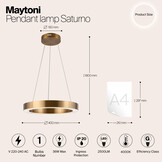Maytoni - Hanglamp Saturno - Messing - Ø40