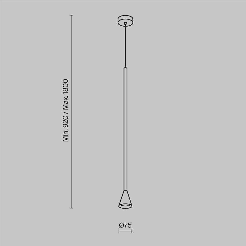 Maytoni Technical - Hanglamp Arrow - Wit - Ø7,5