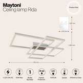 Maytoni - Plafondlamp Rida - Wit