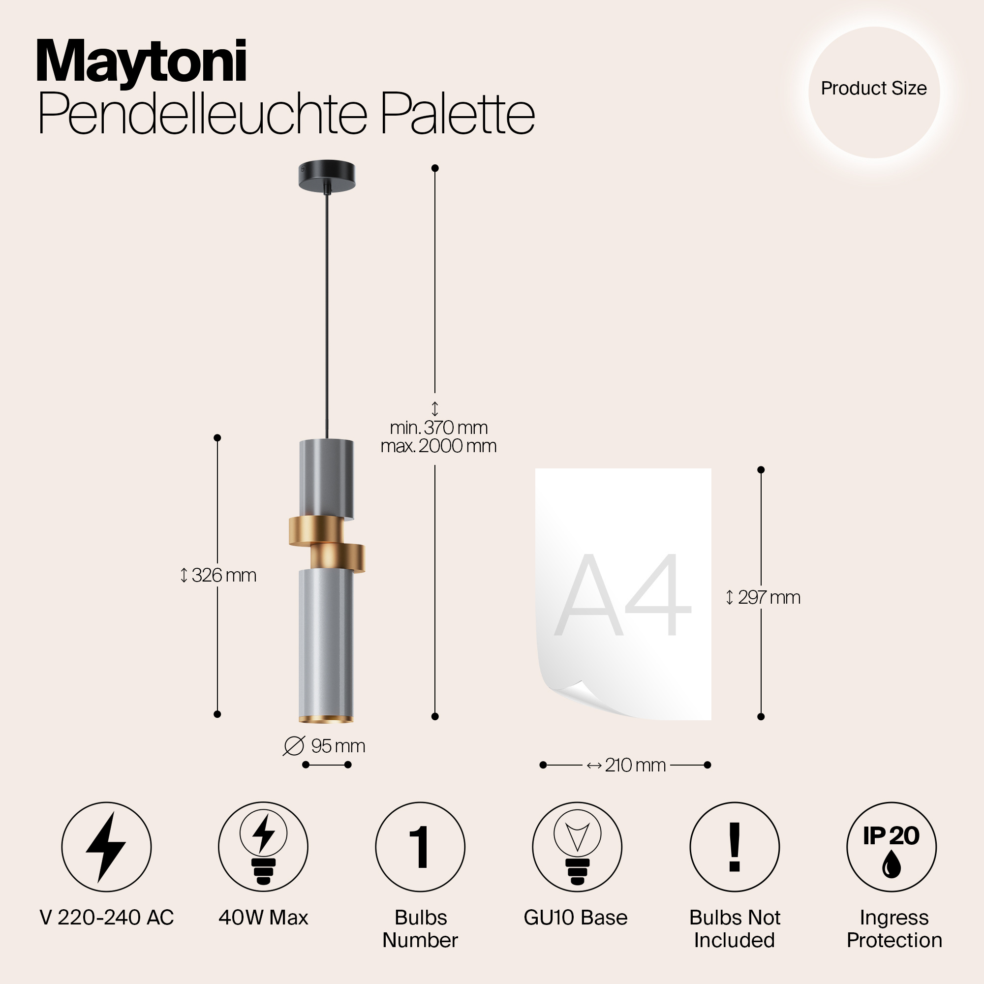 Maytoni - Hanglamp Palette - Kleurrijk - Ø9,5