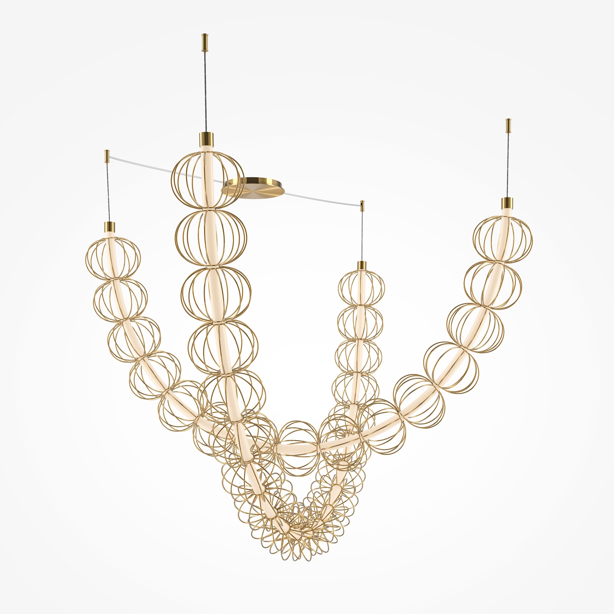 Maytoni - Hanglamp Golden Cage - Goud