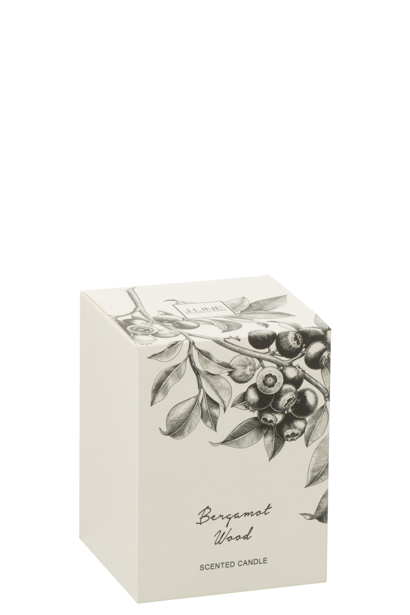 J-Line - Geurkaars Bergamot Hout Coco Wax Large -50 Uur - 9x9x12cm
