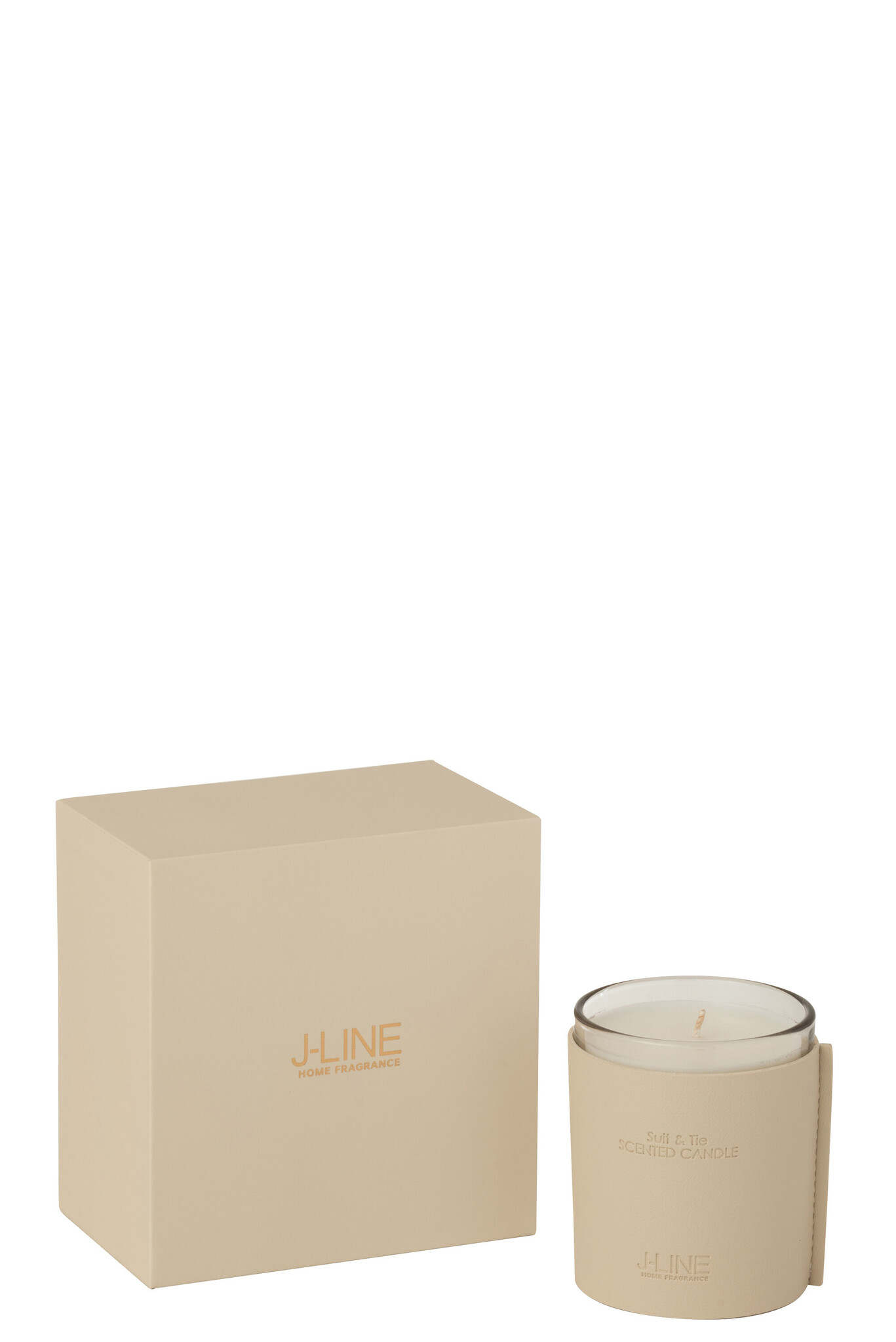 J-Line - Geurkaars Leder Bei 40uur - 14x9x14.5cm