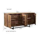 Livingfurn - Dressoir Valdez 180cm - Mangohout / Gecoat Staal