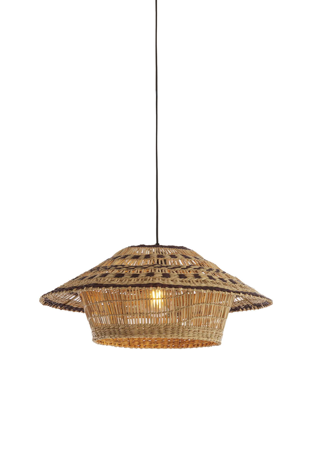 Light & Living - Hanglamp OWANA - Ø64x26 cm - Bruin