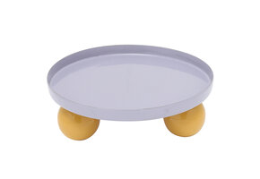 Present Time - Dienblad Double Funky Rond - Soft purple & bright yellow