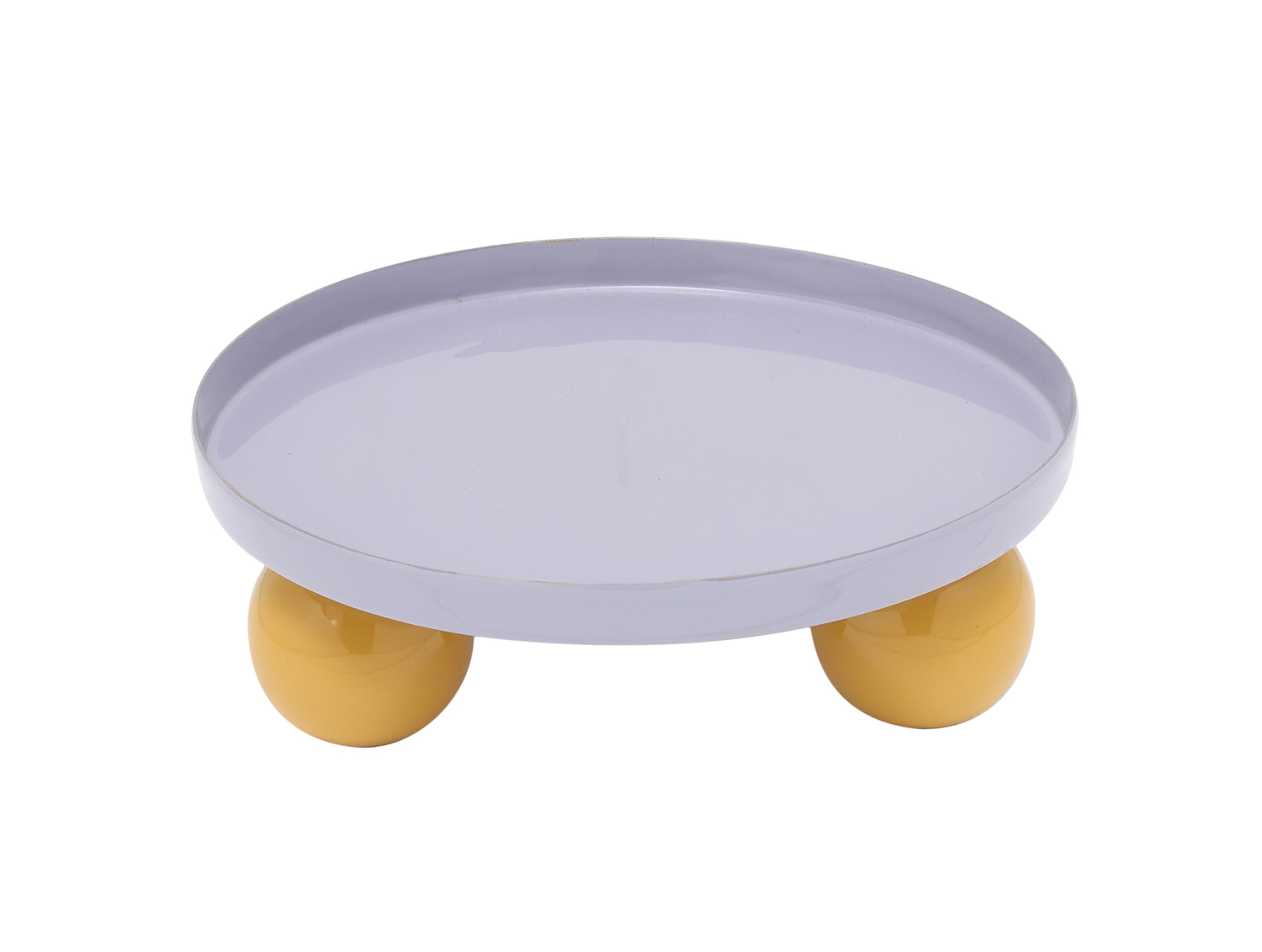 Present Time - Dienblad Double Funky Rond - Soft purple & bright yellow