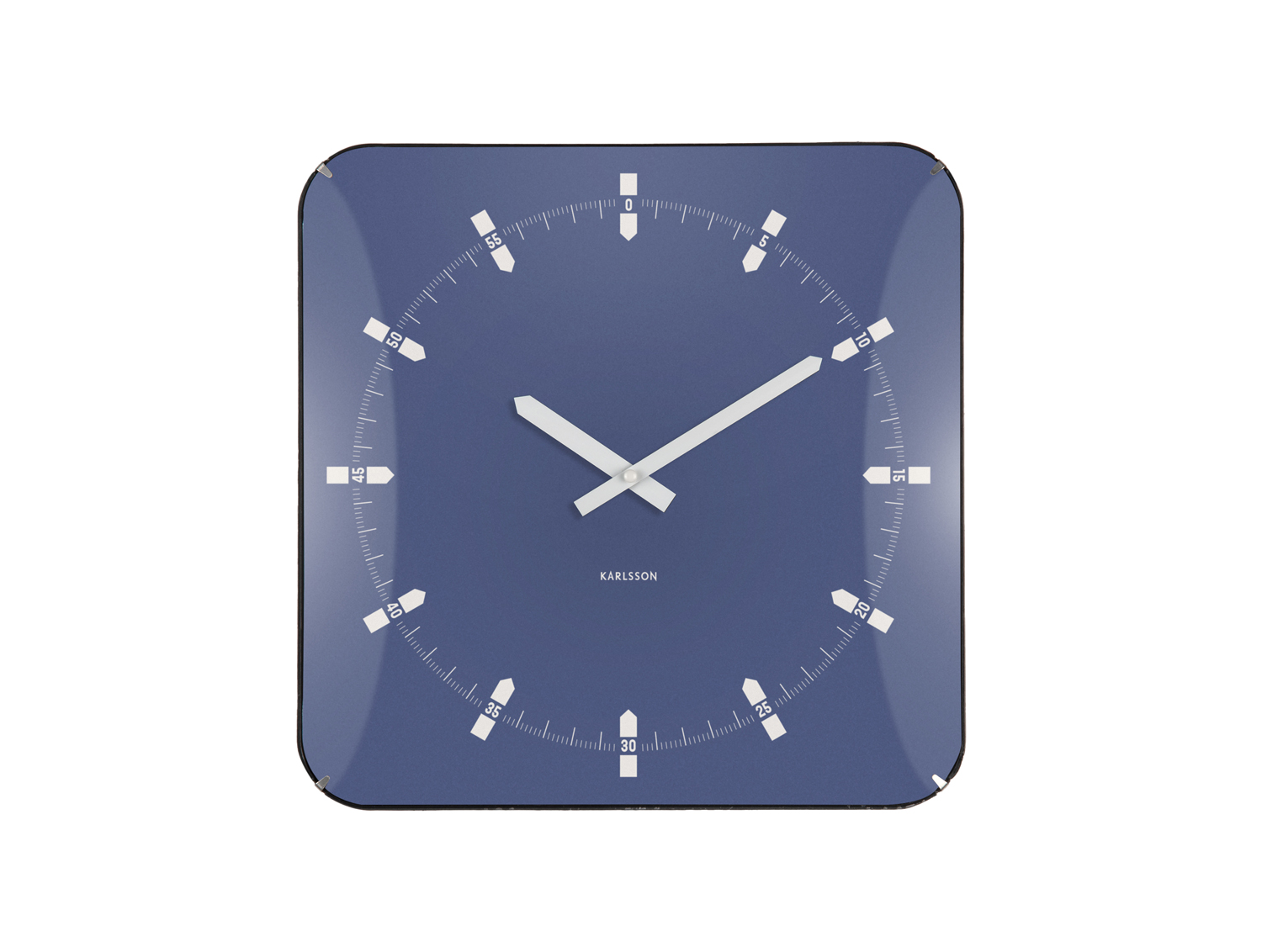 Karlsson - Wandklok Sucinto Dome Vierkant - Navy blue