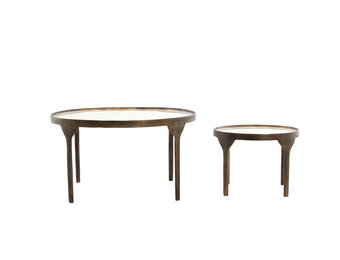 Light & Living - Salontafel ELI - Ø85x42 cm - Wit - Set van 2