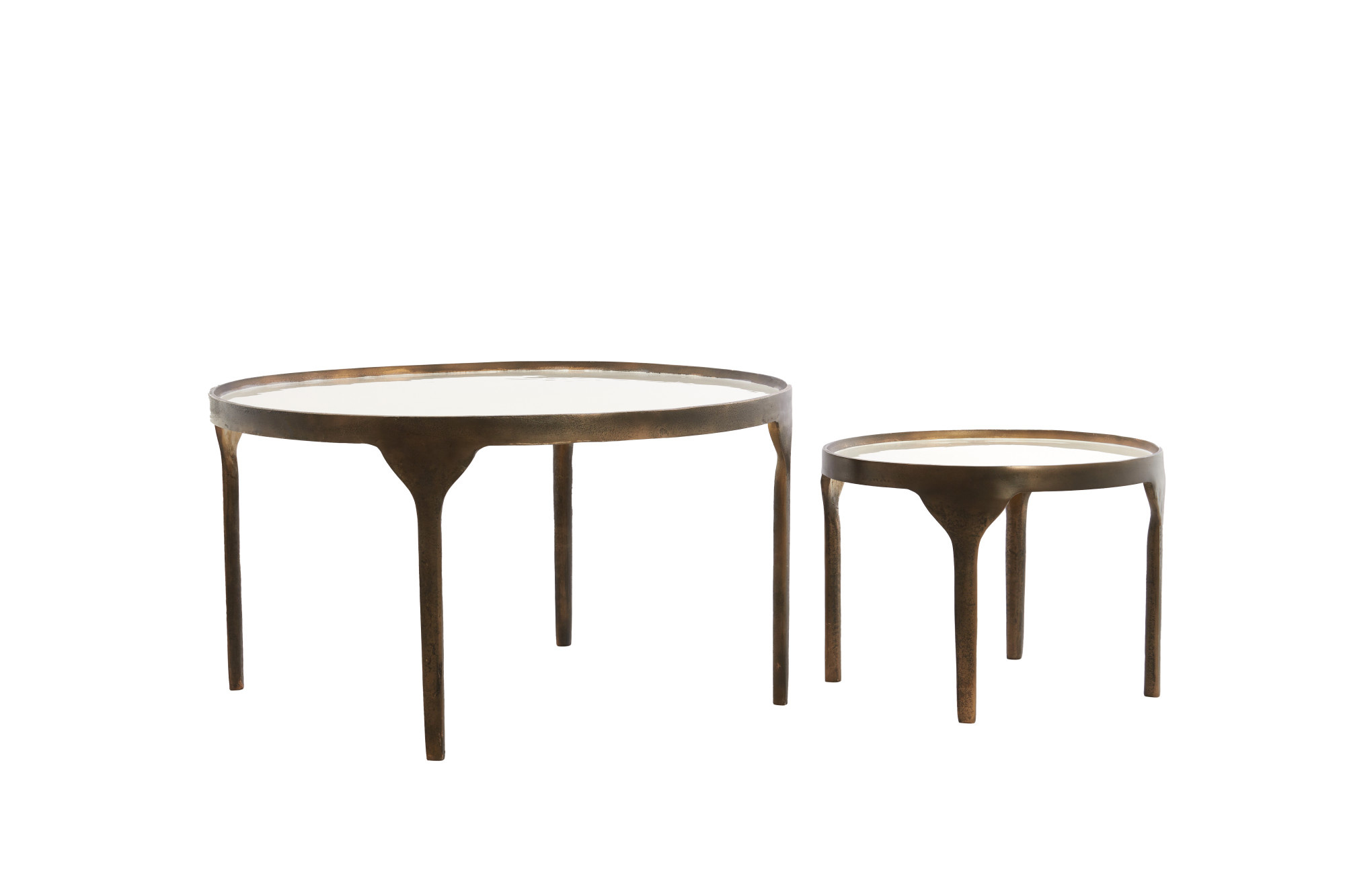 Light & Living - Salontafel ELI - Ø85x42 cm - Wit - Set van 2