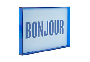 Present Time - Wall Art Bonjour Medium - Blauw
