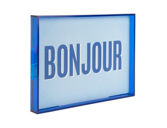 Present Time - Wall Art Bonjour Medium - Blauw