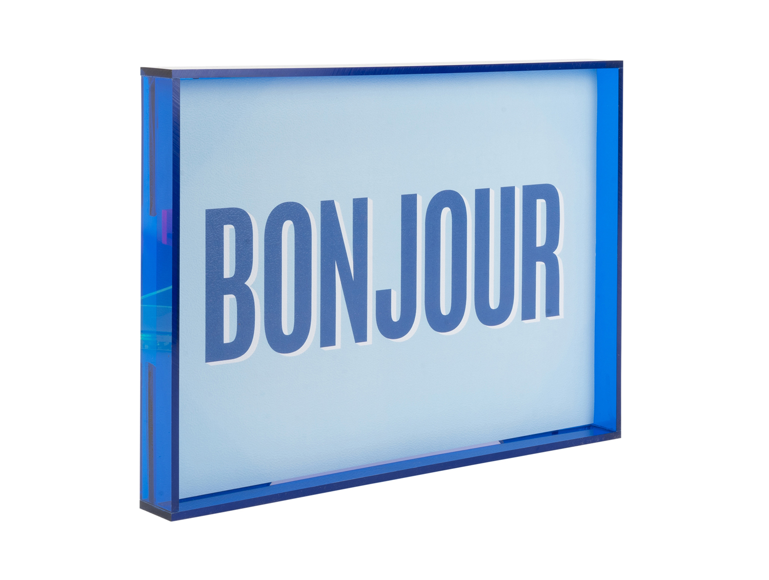Present Time - Wall Art Bonjour Medium - Blauw