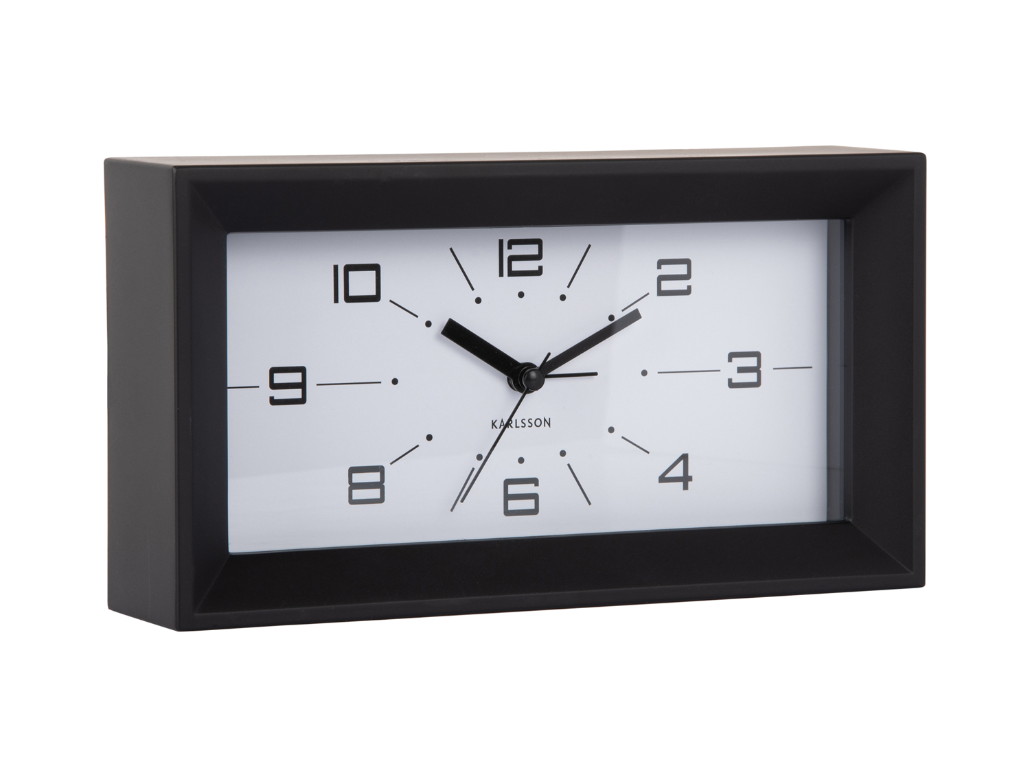 Karlsson - Wekker Lujo Rectangle - Black & bright red