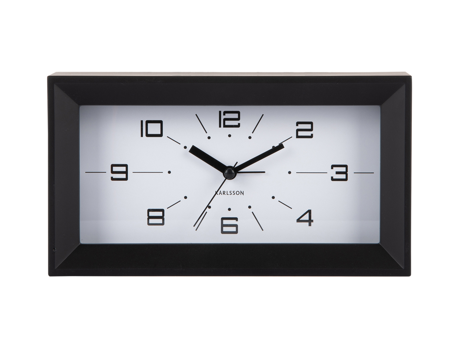 Karlsson - Wekker Lujo Rectangle - Black & bright red