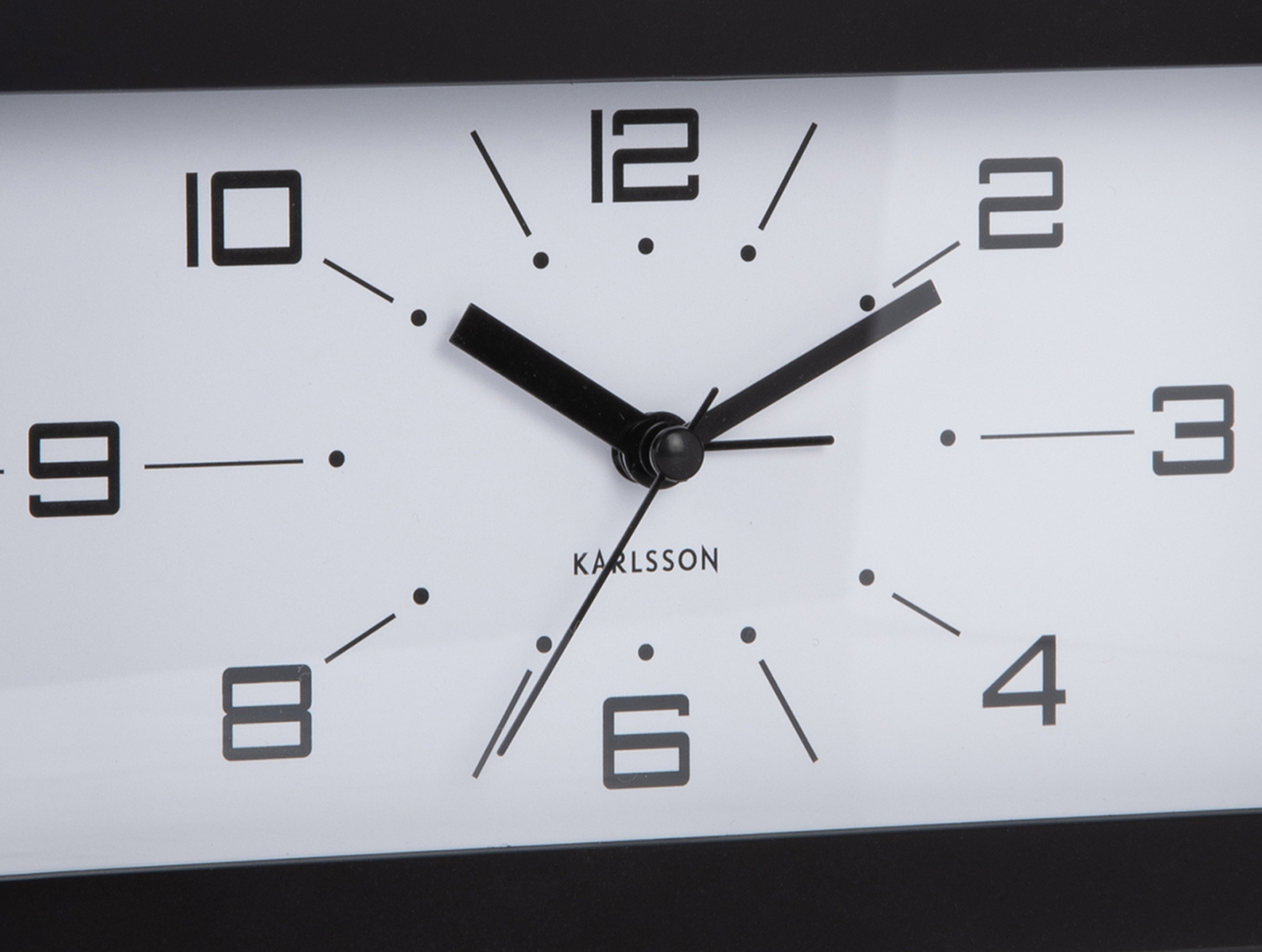 Karlsson - Wekker Lujo Rectangle - Black & bright red