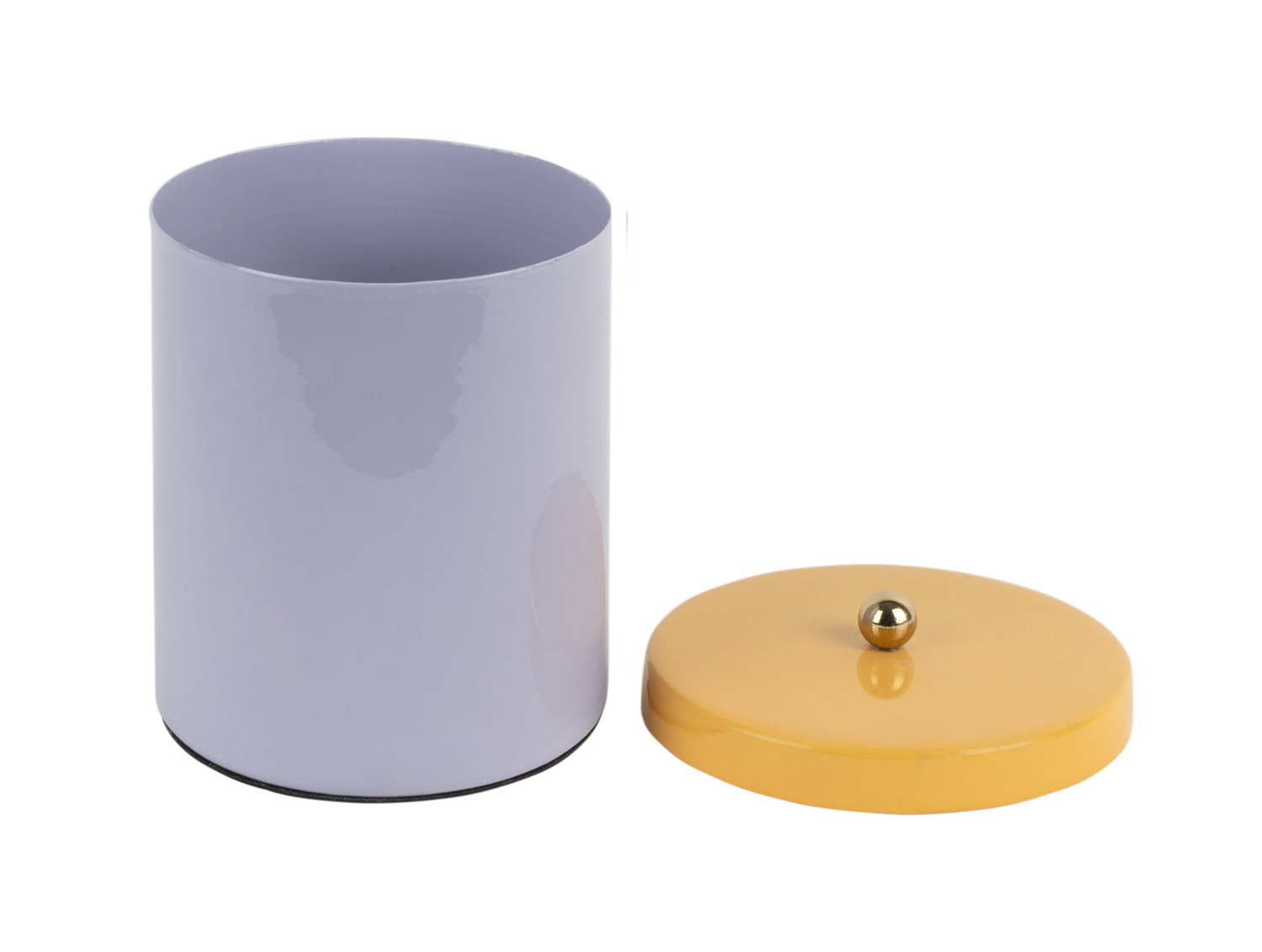 Present Time - Storage Jar Double Funky Small - Soft purple & bright yellow