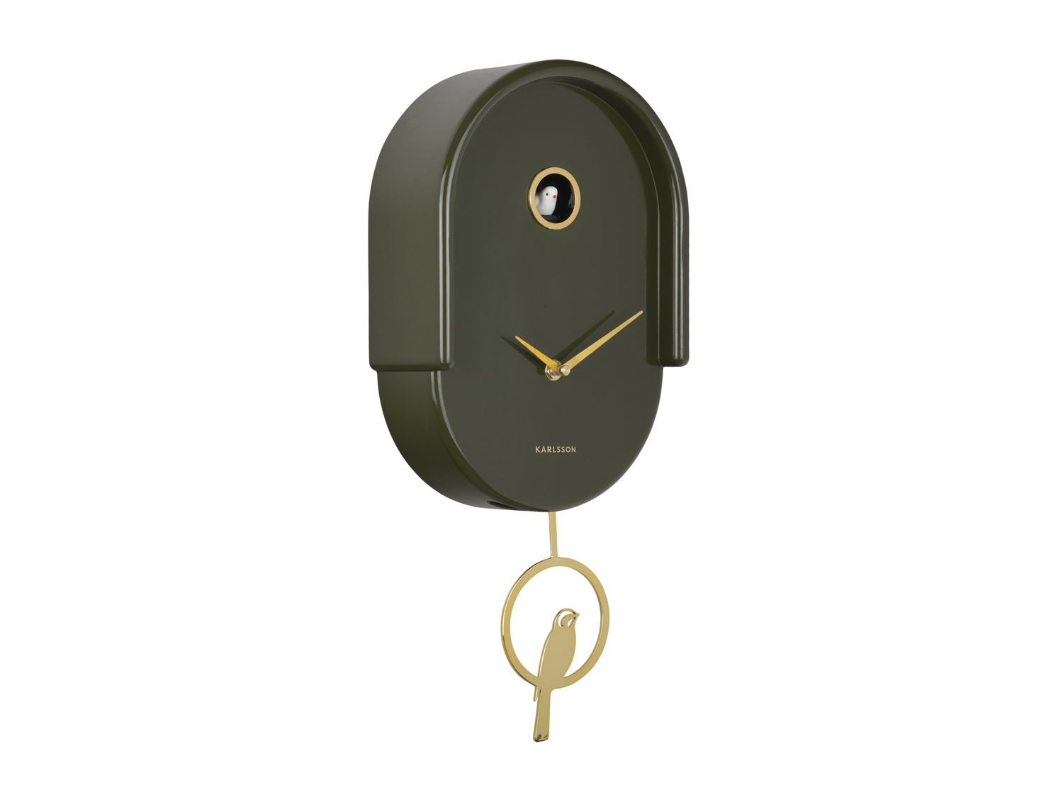 Karlsson - Wandklok Tweet - Luxury green