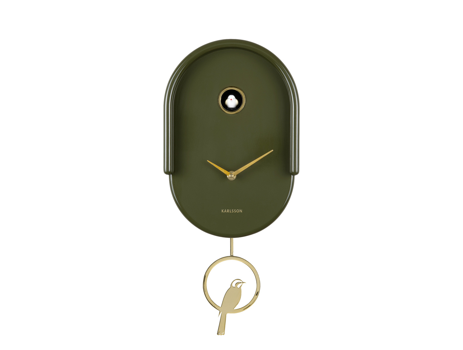 Karlsson - Wandklok Tweet - Luxury green