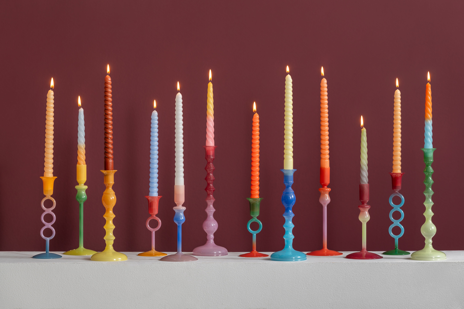 Present Time - Kandelaar Grato Mecer Large - Warm Purple & Soft Purple