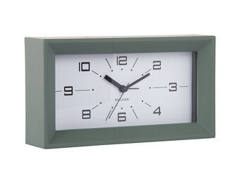 Karlsson - Wekker Lujo Rectangle - Jungle green & ochre yellow