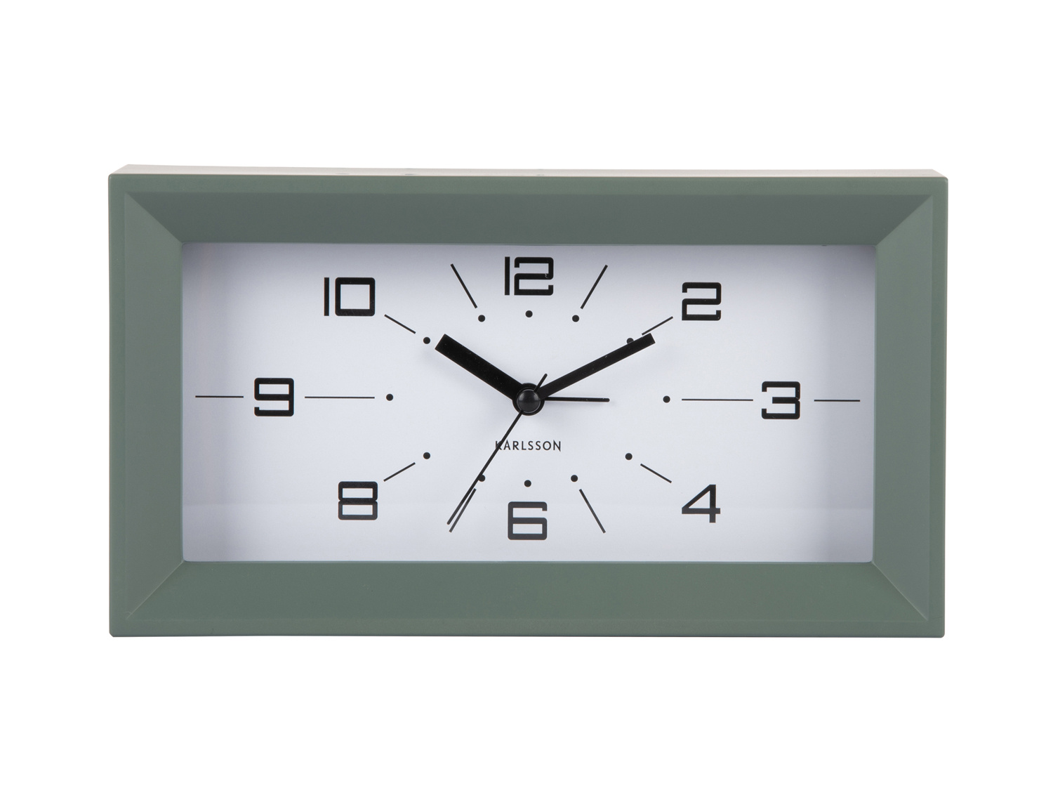 Karlsson - Wekker Lujo Rectangle - Jungle green & ochre yellow