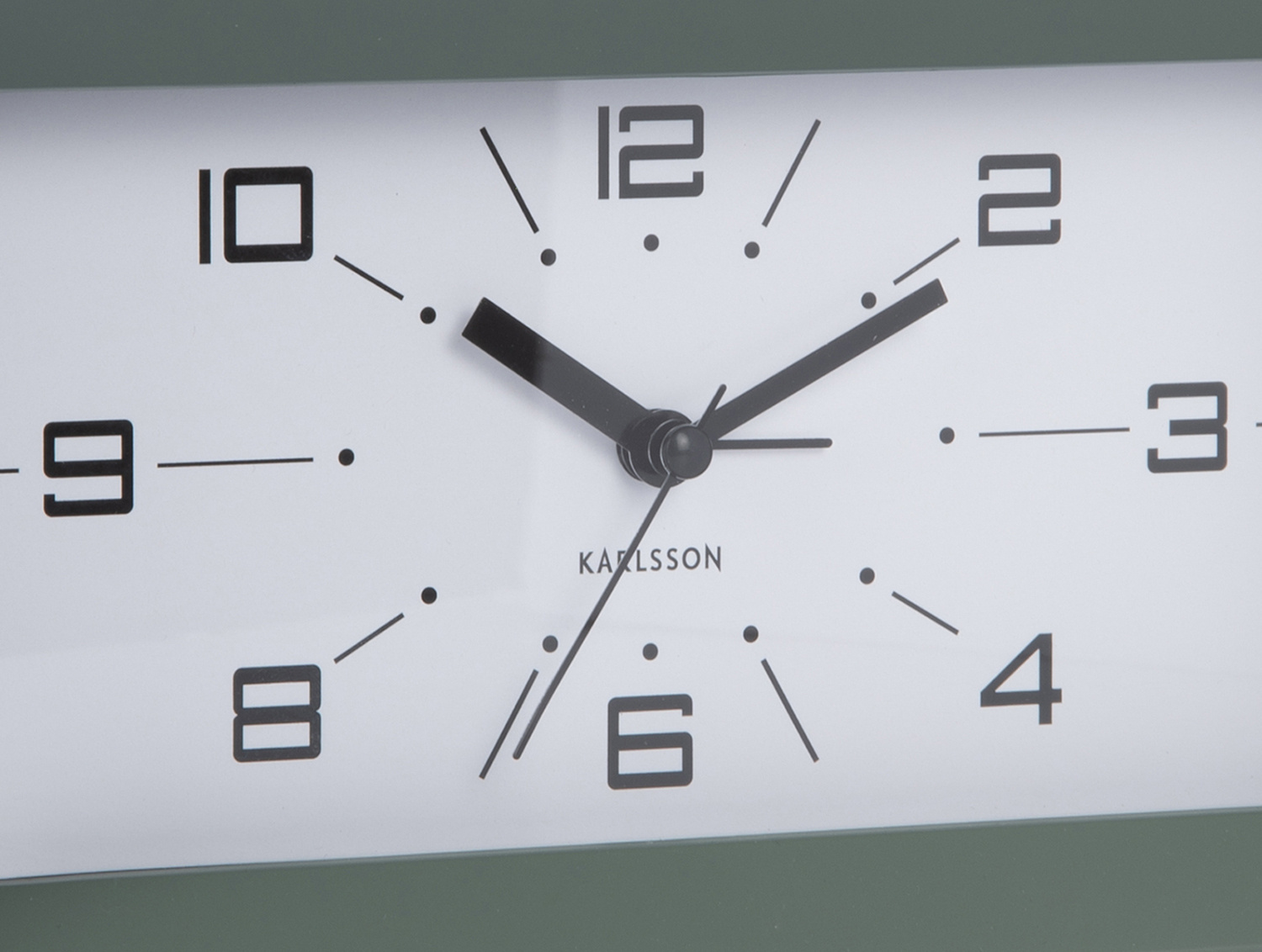 Karlsson - Wekker Lujo Rectangle - Jungle green & ochre yellow