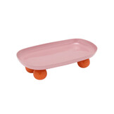Present Time - Dienblad Double Funky Oval - Bright orange & soft pink