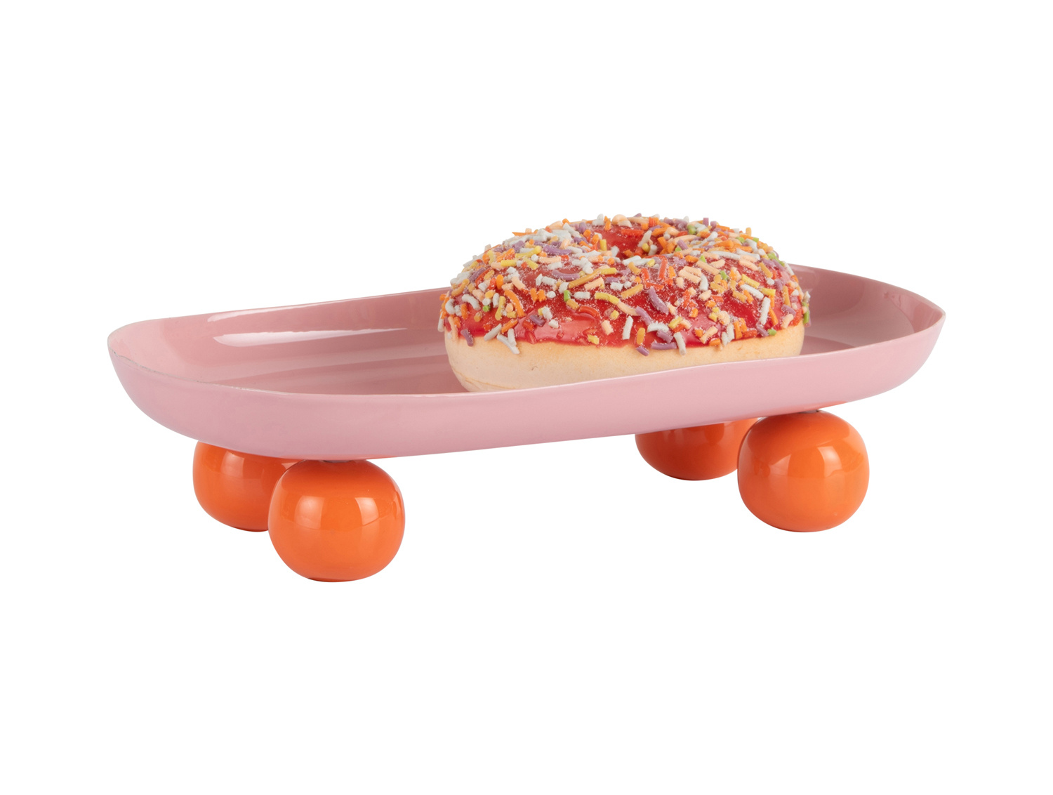 Present Time - Dienblad Double Funky Oval - Bright orange & soft pink