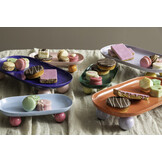 Present Time - Dienblad Double Funky Oval - Bright orange & soft pink