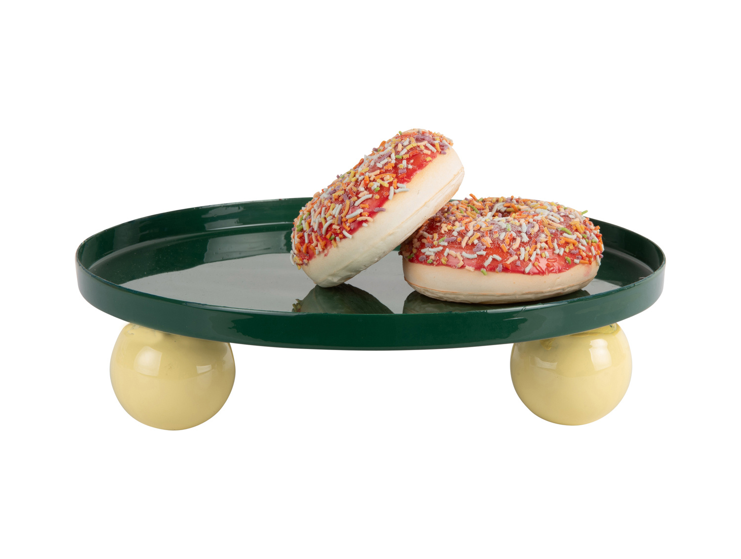 Present Time - Dienblad Double Funky Rond Large - Retro green & soft yellow