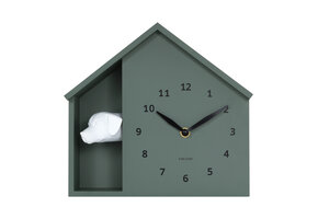 Karlsson - Wandklok Peeking Doggy - Jungle groen- Ø24,9cm