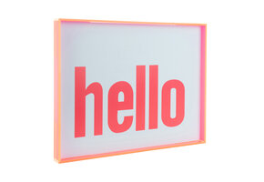 Present Time - Wall Art Hello Large - Roze