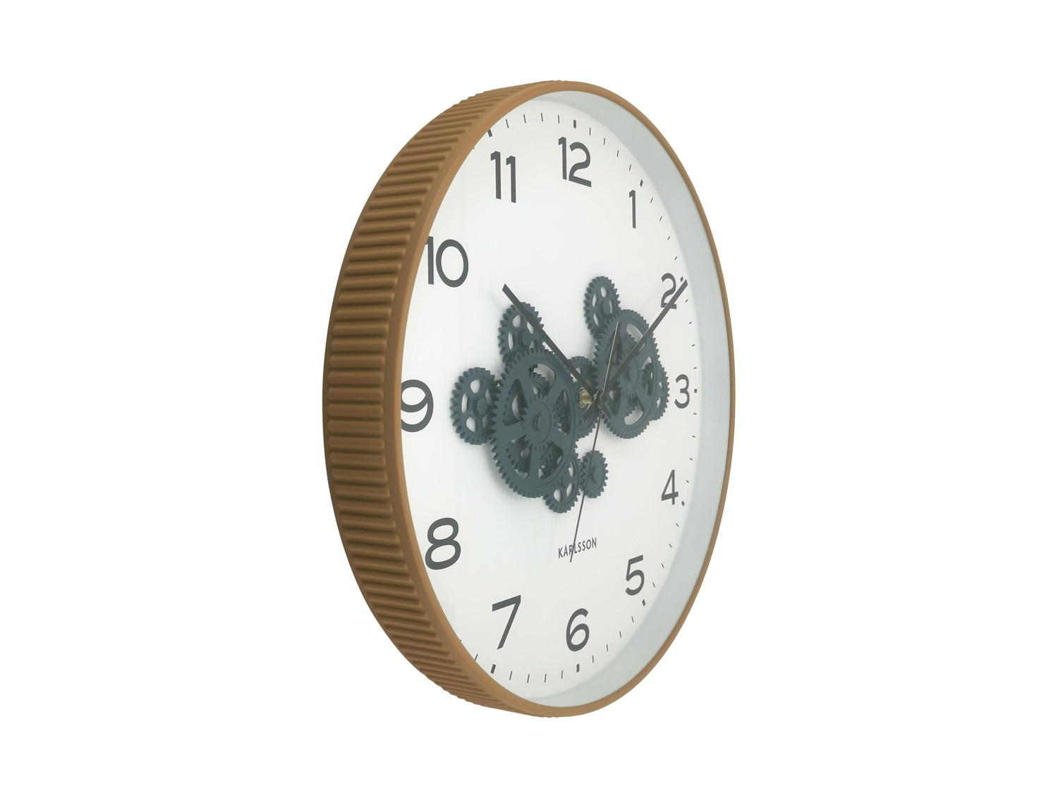 Karlsson - Wandklok Open Gear - Ochre yellow & dark blue- Ø40cm