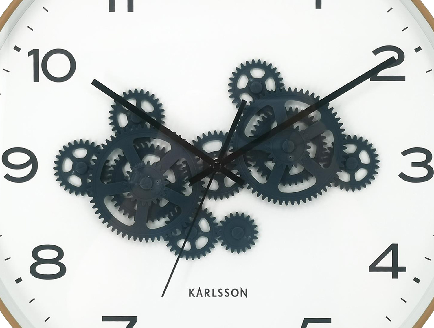 Karlsson - Wandklok Open Gear - Ochre yellow & dark blue- Ø40cm